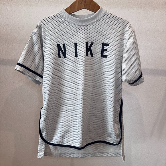 Nike Sportswear Mesh Jersey Top Light Bone Black | Style 893673-072 | Size Small - Picture 2 of 16
